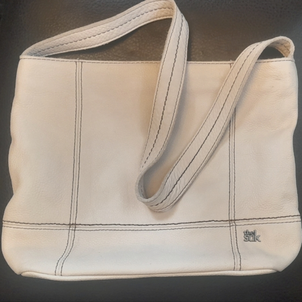 The Sak Authentic leather handbag off white / egg shell